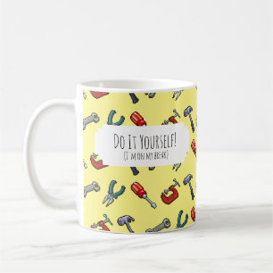 自分でやれ！ピクセルアートツールハンマーバイスパターン コーヒーマグカップ