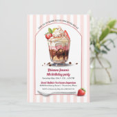 自分でアイスクリームサンデー誕生日パーティーを作る 招待状 (スタンド正面)