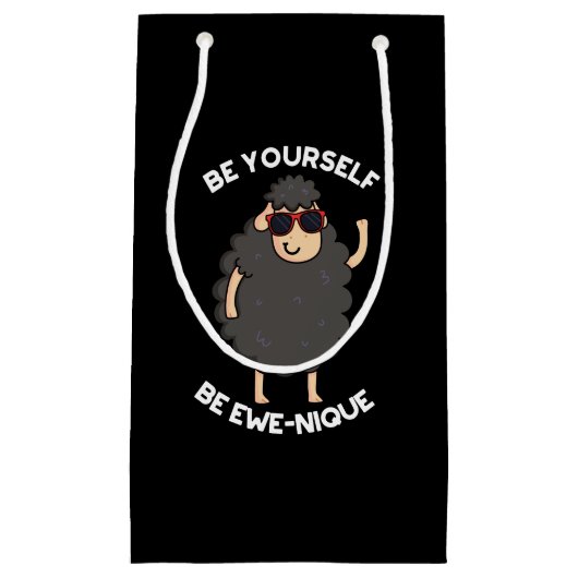 自分でエウェニケおもしろいシープンダークBG スモールペーパーバッグ (正面)