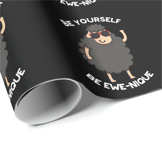 自分でエウェニケおもしろいシープンダークBG ラッピングペーパー (ロールコーナー)