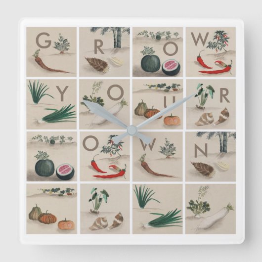 自分でキッチンを作る スクエア壁時計 (正面)