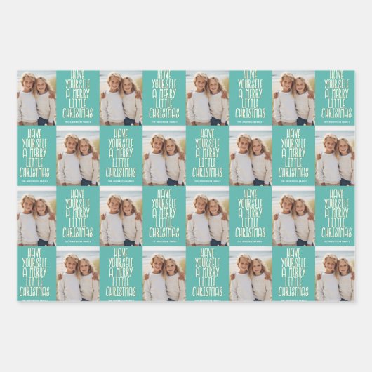 自分でクリスマスの楽しい写真を撮お洒落る ラッピングペーパーシート (正面2)