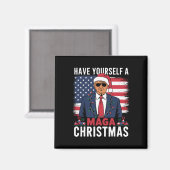 自分でクリスマスクリスマスの赤選挙を楽しむ マグネット (正面/裏面)