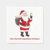 自分でクリスマスサきらめくンパを食べる スタンダードカクテルナプキン (正面)