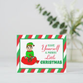 自分でクリスマスメリーを少しパーソナライズする ポストカード (スタンド正面)