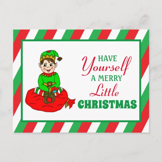 自分でクリスマスメリーを少しパーソナライズする ポストカード (正面)