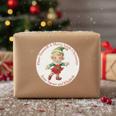 自分でクリスマス小妖精や小人を楽しむカスタム ラウンドシール