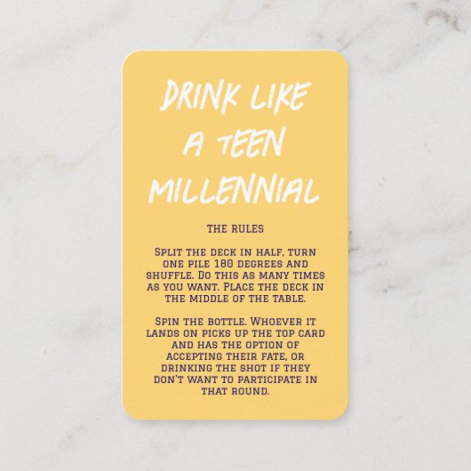 自分でゲームを飲むカードを作る 名刺 (裏面)