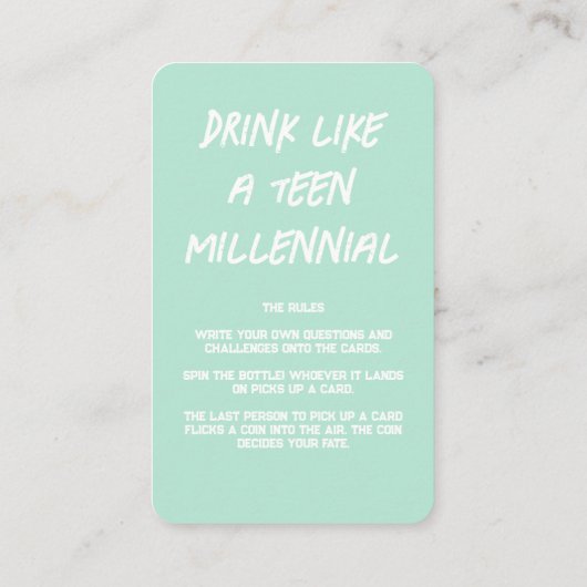 自分でゲームを飲むカードを作る 名刺 (裏面)