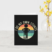 自分でスタントやってます 回復お祈りギフト 面白い怪我 脚 カード (黄色い花)