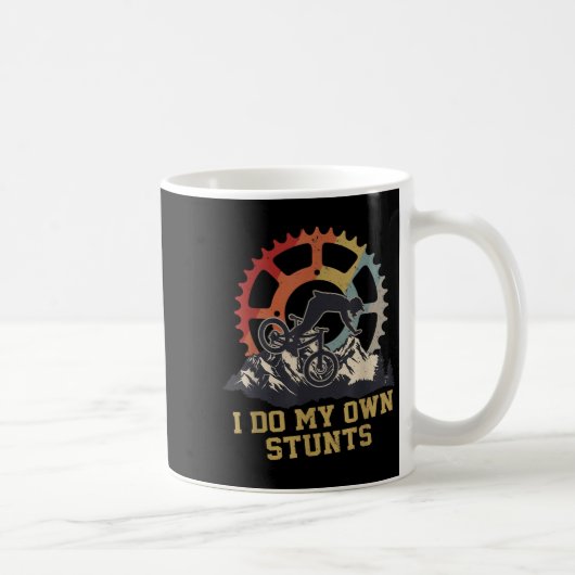 自分でスタントをする マウンテンバイク 自転車 バイカー コーヒーマグカップ (右)
