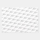 自分でタイポグラフィ パーソナライズされた ラッピングペーパーシート (正面3)