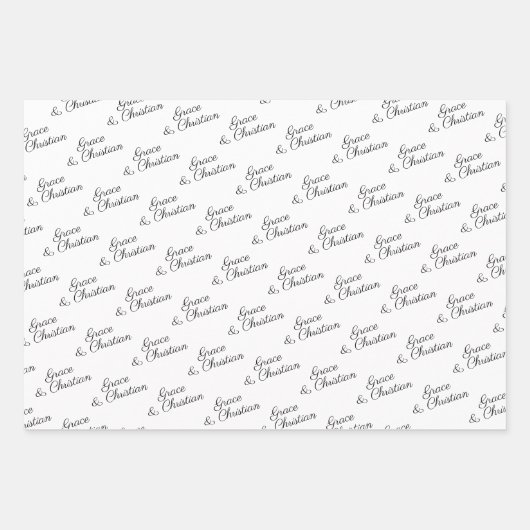 自分でタイポグラフィ パーソナライズされた ラッピングペーパーシート (正面3)