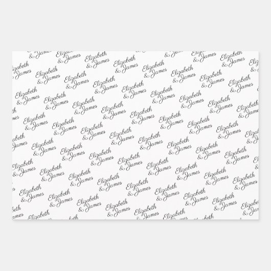 自分でタイポグラフィ パーソナライズされた ラッピングペーパーシート (正面2)