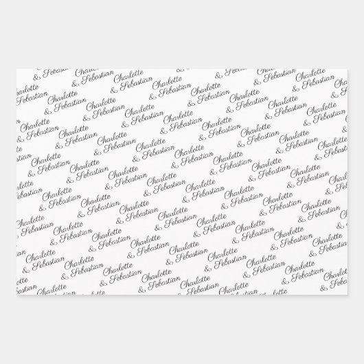 自分でタイポグラフィ パーソナライズされた ラッピングペーパーシート (正面)