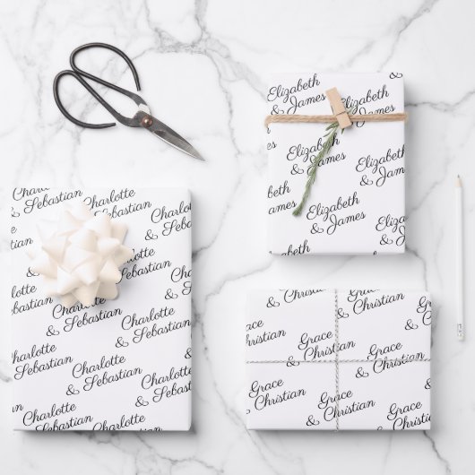 自分でタイポグラフィ パーソナライズされた ラッピングペーパーシート (正面)