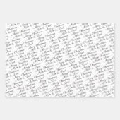 自分でタイポグラフィ パーソナライズされた ラッピングペーパーシート (正面3)