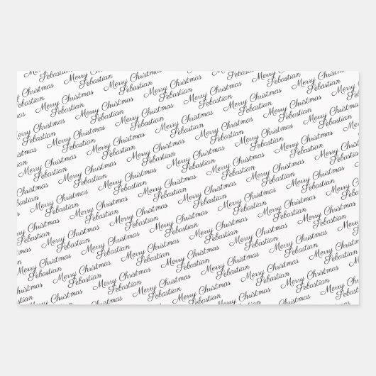 自分でタイポグラフィ パーソナライズされた ラッピングペーパーシート (正面)