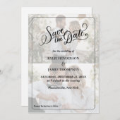 自分でデザインする2枚の写真の招待状「Save The Date」 招待状 (正面/裏面)