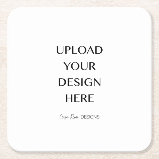 自分でデザインをアップロード スクエアペーパーコースター (正面)