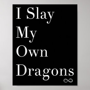 自分でドラゴンを倒す モチベーションTシャツ ポスター