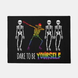 自分でハロウィーンのダビングのスケルトンになろうかと思う ドアマット