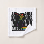 自分でハロウィーンのダビングのスケルトンになろうかと思う バスタオルセット (ウォッシュタオル)