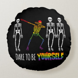 自分でハロウィーンのダビングのスケルトンになろうかと思う ラウンドクッション
