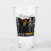 自分でハロウィーンのダビングの骸骨になろうと思ポップ・アートのう タンブラーグラス (裏面)