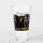 自分でハロウィーンのダビングの骸骨になろうと思ポップ・アートのう タンブラーグラス (正面)