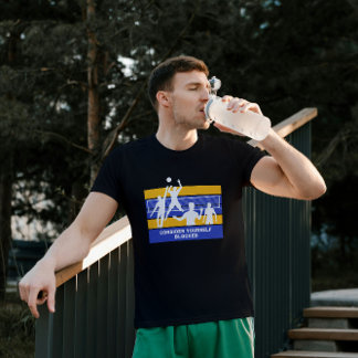 自分でバレーボールおもしろいのTシャツをブロックする Tシャツ