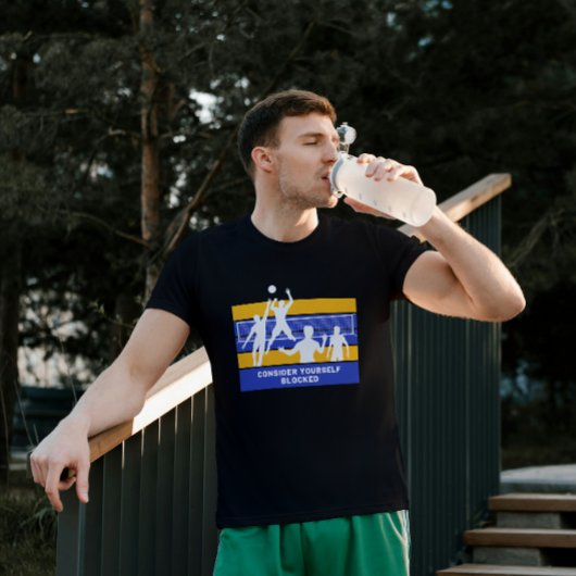 自分でバレーボールおもしろいのTシャツをブロックする Tシャツ