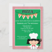 自分でピザの誕生日パーティーを作る 招待状 (正面)