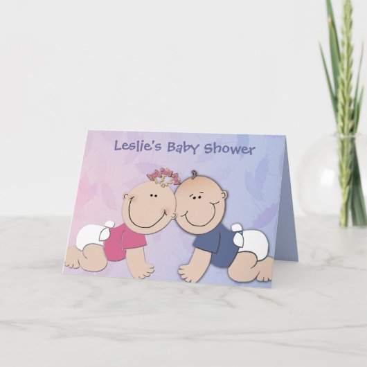 自分でベビーシャワーを作るデザイン 招待状 (正面)