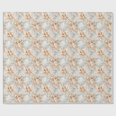 自分でロマンチックなピンクの天使と花を作る ラッピングペーパー (フラット)