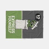 自分で不平を言表現う フリースブランケット (正面(横))