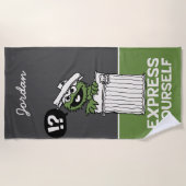 自分で不平を言表現う |名前の追加 ビーチタオル (正面)