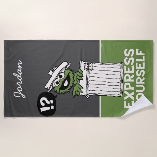 自分で不平を言表現う |名前の追加 ビーチタオル (正面)