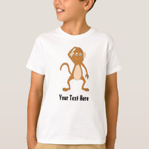自分で作っおもしろいた漫画猿のTシャツ Tシャツ