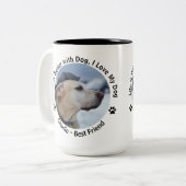 自分で作ったカスタムデザインペットの写真をパーソナライズ ツートーンマグカップ (正面左)