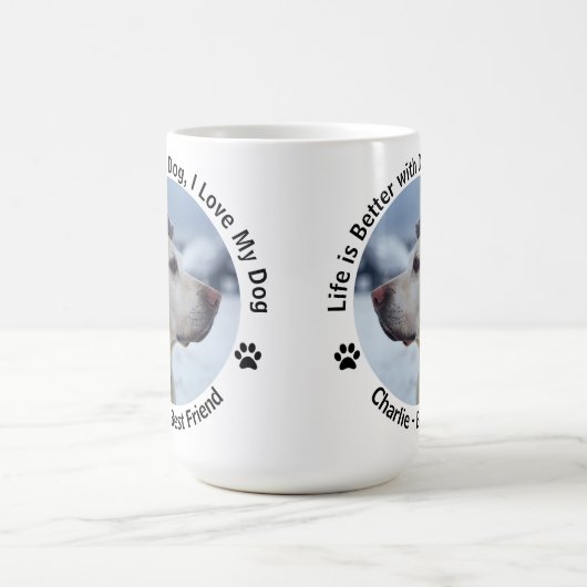 自分で作ったカスタムデザインペットの写真をパーソナライズ モーフィングマグカップ (中央)