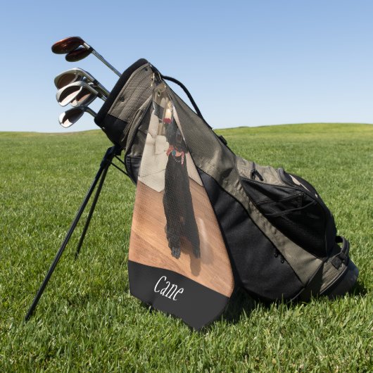 自分で作った犬のフォトカスタムペットゴルフタオル ゴルフタオル (グリーン)