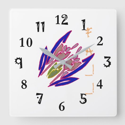 自分で作った秋の秋季マークシーズンズかわいいアート スクエア壁時計 (正面)