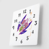 自分で作った秋の秋季マークシーズンズかわいいアート スクエア壁時計 (傾斜)