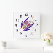 自分で作った秋の秋季マークシーズンズかわいいアート スクエア壁時計 (ホーム)