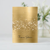 自分で作るグリッターゴールドのネームプレースカード 招待状 (スタンド正面)