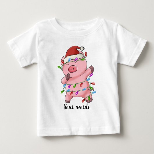 自分で作るデブのクリスマスピグ ベビーTシャツ (正面)
