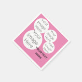 自分で作る紙の写真テキストナプキンテンプレート ピンク スタンダードカクテルナプキン (角)