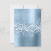 自分で作る輝く青いネームプレースカード 招待状 (裏面)