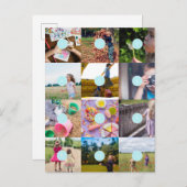 自分で作る12枚の写真が入るオリジナルカード インビテーションポストカード (正面/裏面)